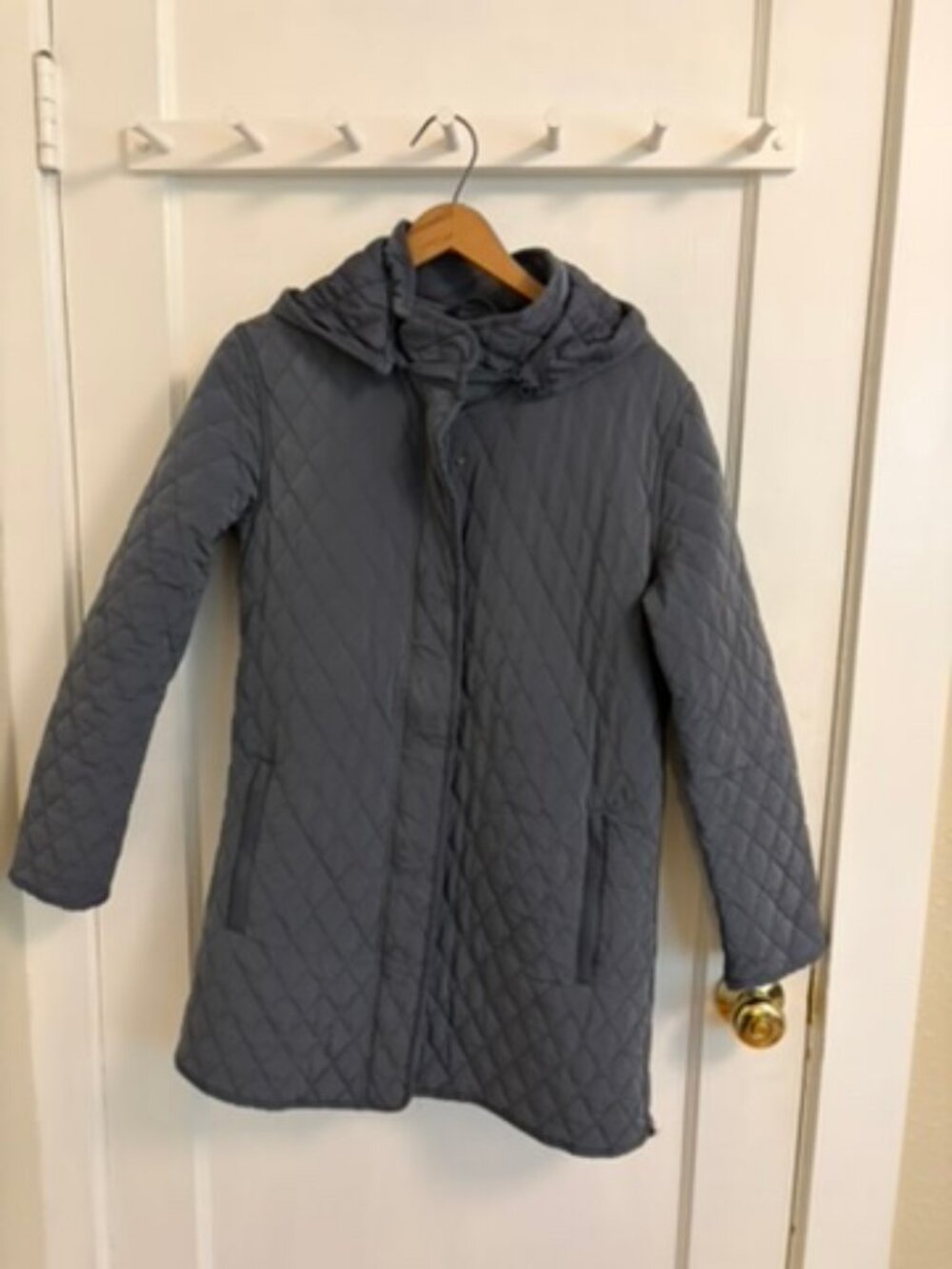 Garnet Hill Quilted Barn Coat with detachable hood